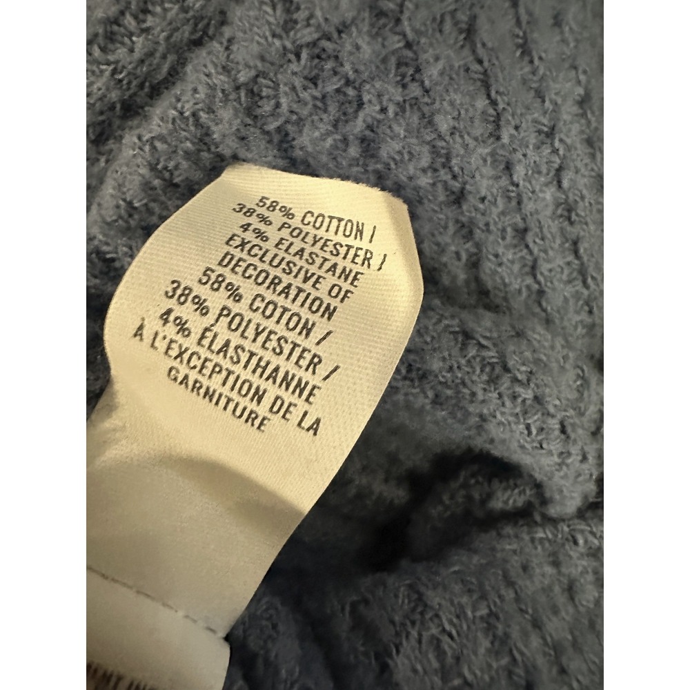 Aerie Waffle Knit Hoodie 1/2 Zip Up Sweater Hoody Marbled Blue Oversized Small - Picture 10 of 13